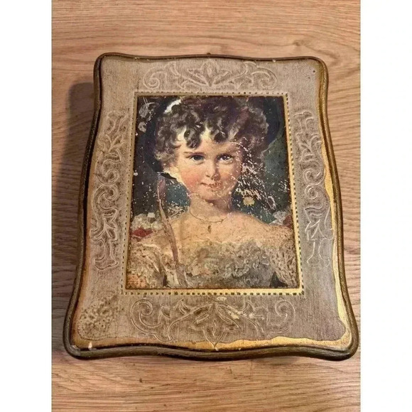 Mele Other - Wood Jewelry Box w Velvet interior, Mid-Century Modern “Fashioned By Farrington